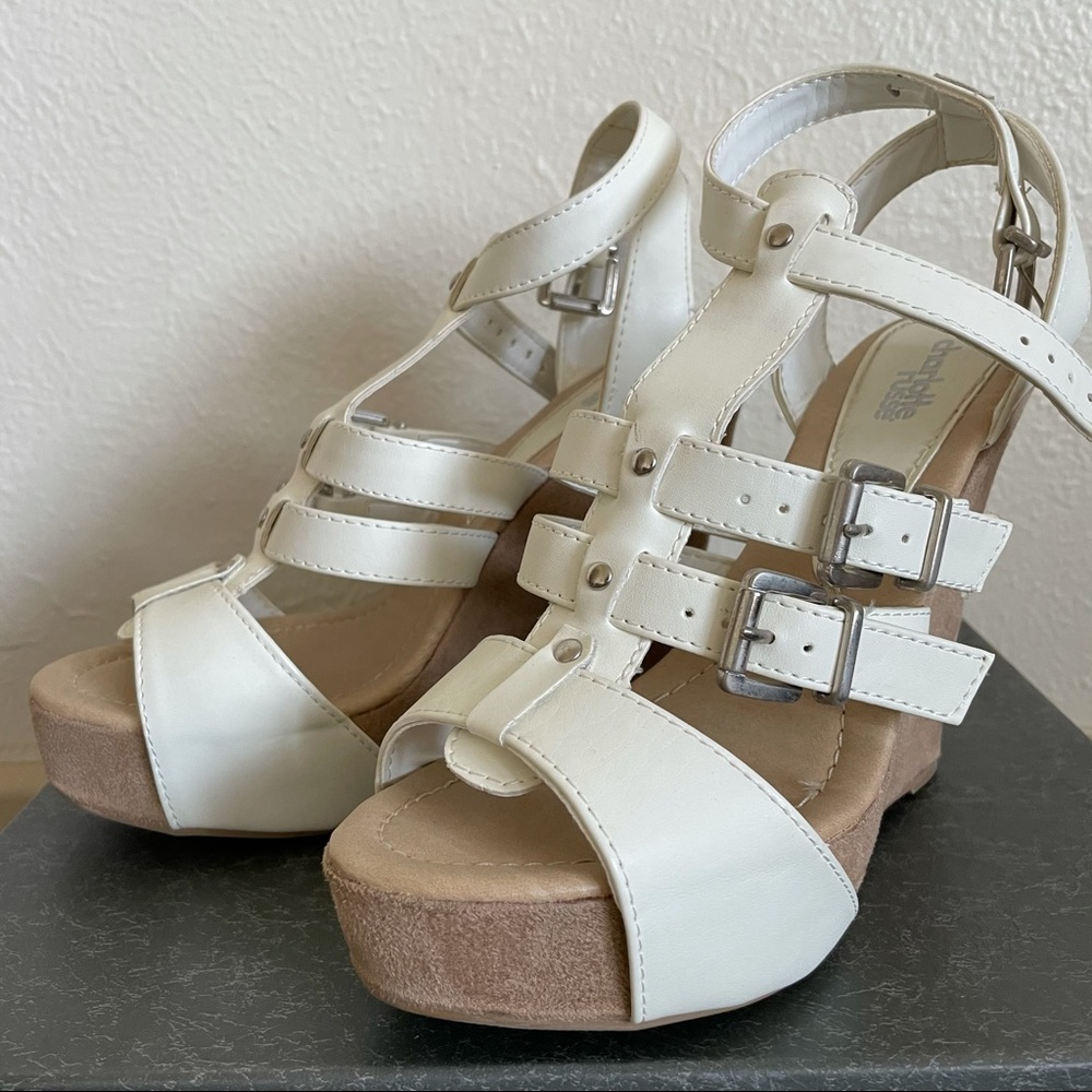 Charlotte Russe, never worn wedge strappy heels